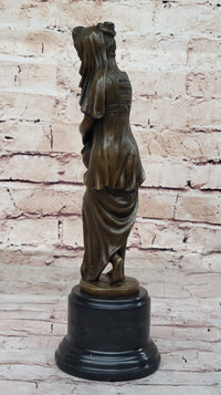 Water Bearer Young Woman Bronze Sculpture by Milo on Marble Base