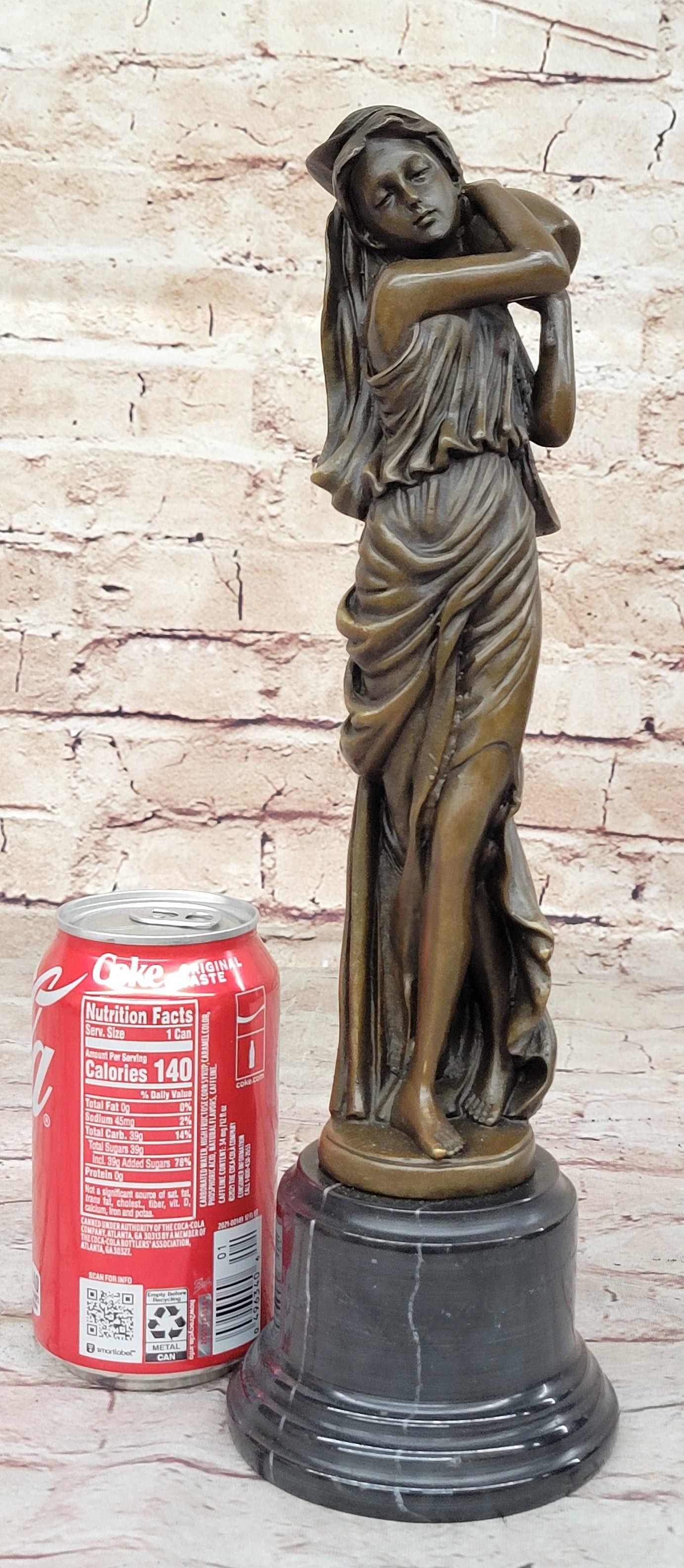 Female Figure Carrying Jar Roman Maiden Hot Cast Bronze Sculpture