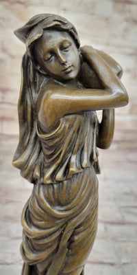 Female Figure Carrying Jar Roman Maiden Hot Cast Bronze Sculpture