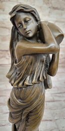 Female Figure Carrying Jar Roman Maiden Hot Cast Bronze Sculpture