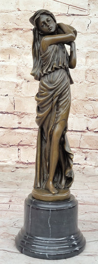 Female Figure Carrying Jar Roman Maiden Hot Cast Bronze Sculpture