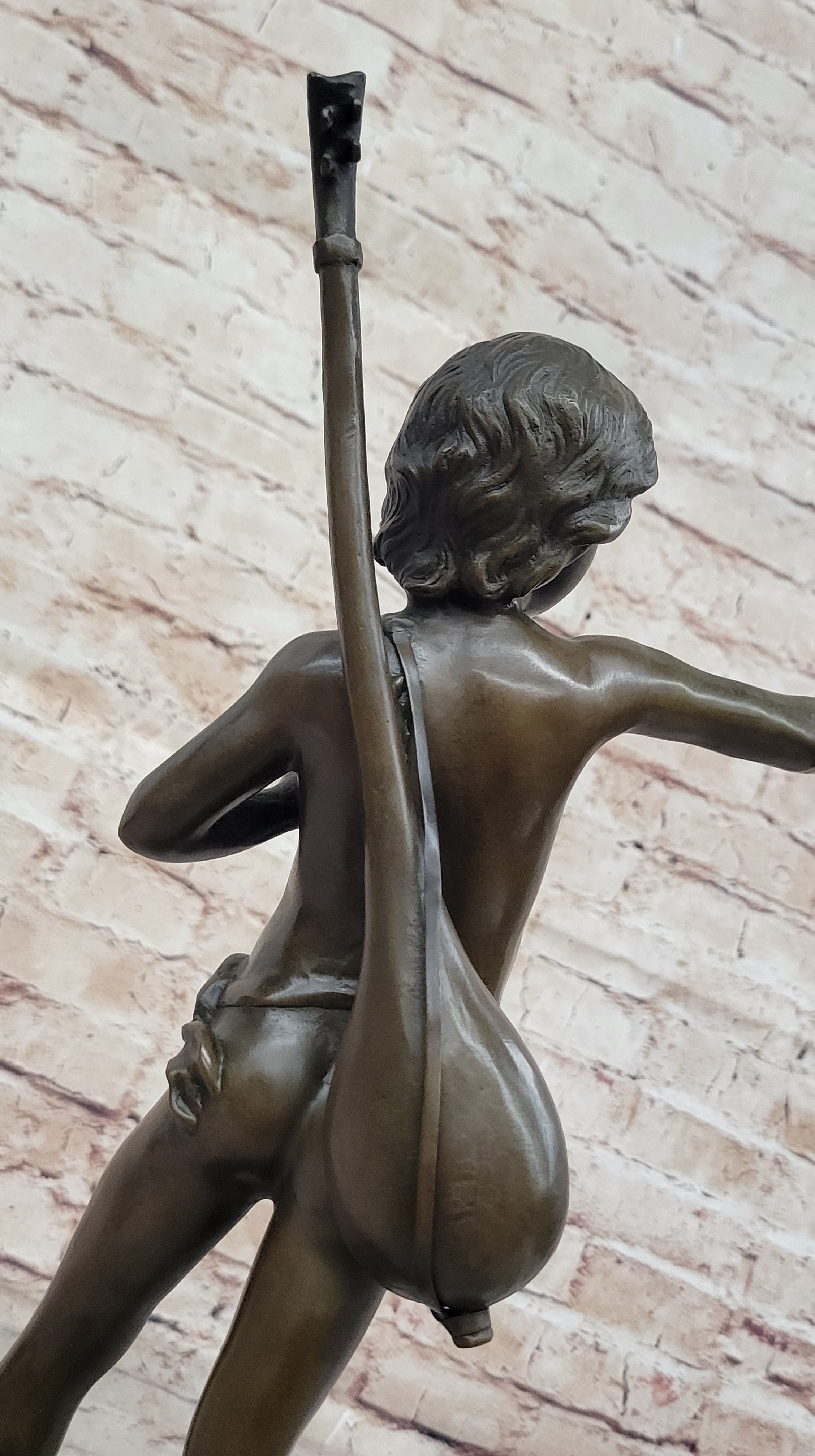 Hot Cast Bronze Young Boy w/ Lute by Auguste Moreau