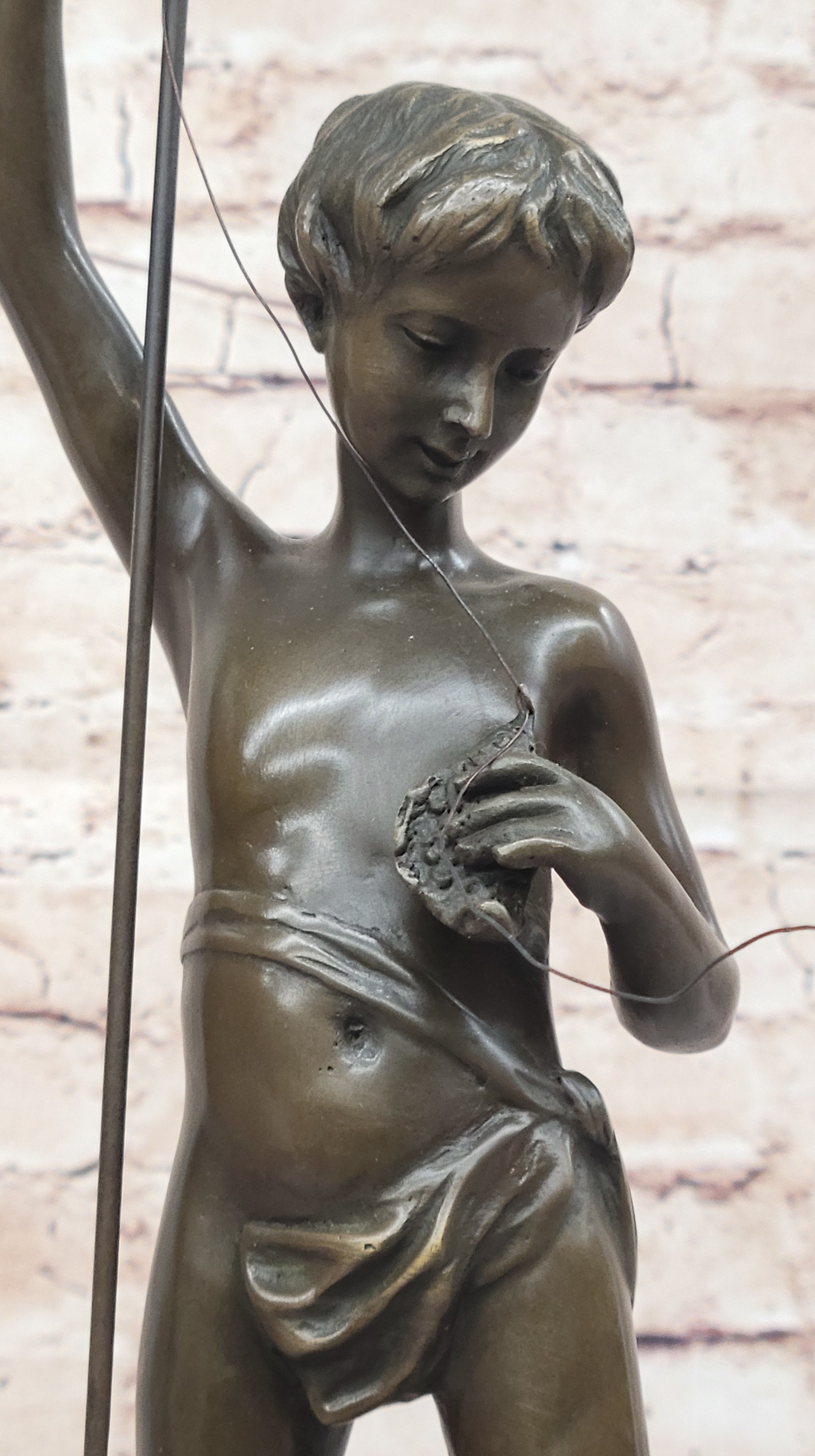 Young Boy Fishing - Bronze Sculpture by A. Bofill