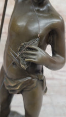 Young Boy Fishing - Bronze Sculpture by A. Bofill