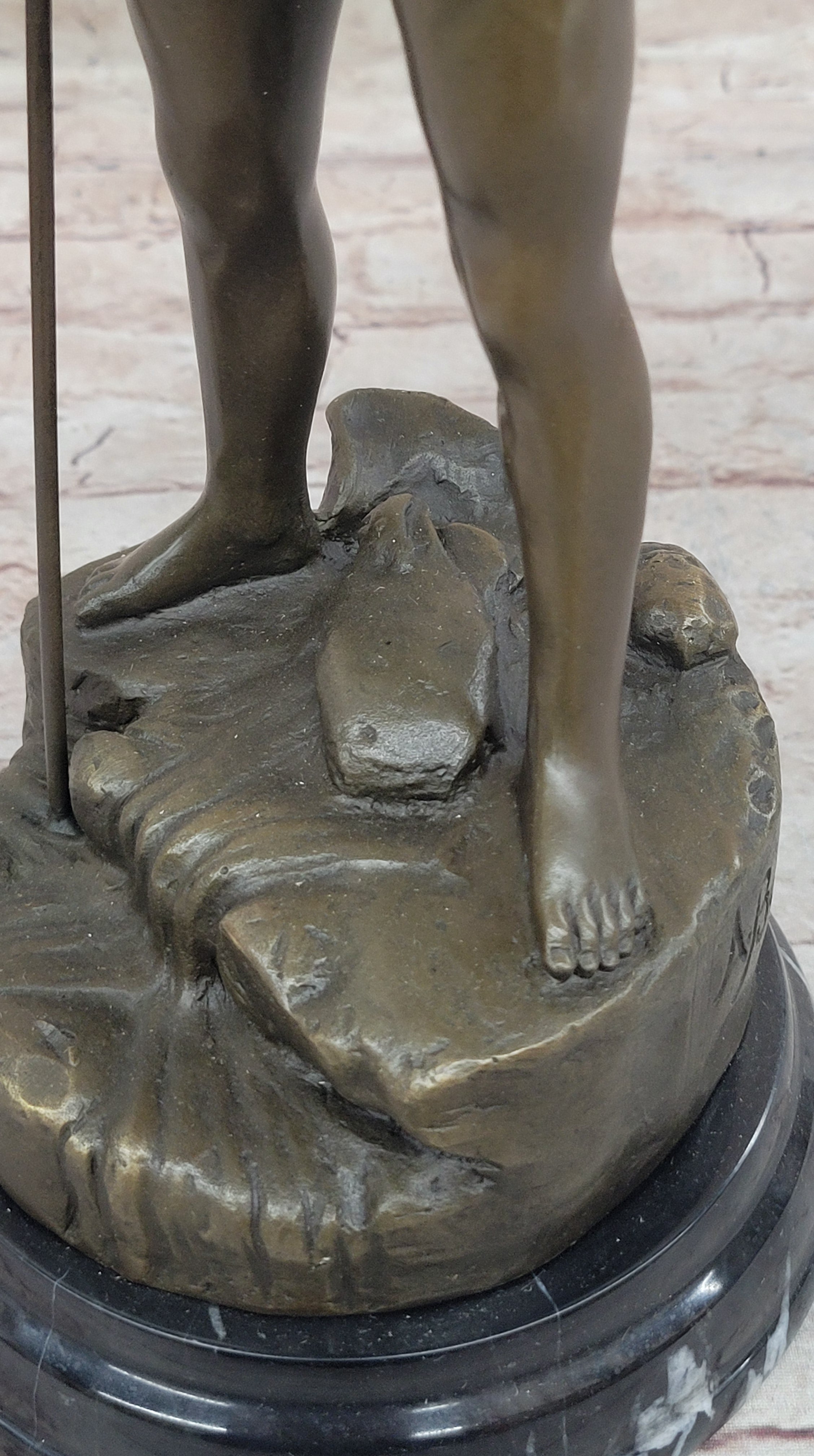 Young Boy Fishing - Bronze Sculpture by A. Bofill