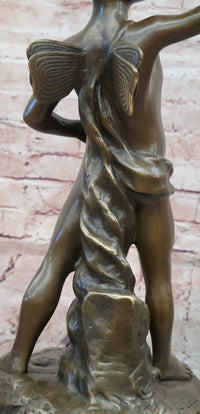 Signed Alphonse Colle Boy Thumbing Nose Genuine Bronze Sculpture Hand Made