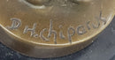Young Girl Going to School w/ Book Bag - Bronze on Marble