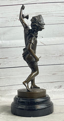 LB Diabolo Signed Goldscheider Young Boy With Sling Bronze