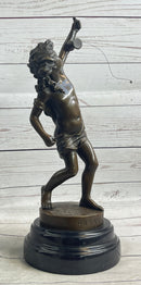 LB Diabolo Signed Goldscheider Young Boy With Sling Bronze