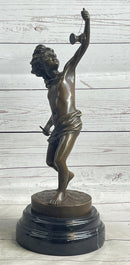 LB Diabolo Signed Goldscheider Young Boy With Sling Bronze