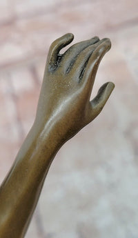 Hand Made Bronze Sculpture Phoenician Dancer by M. Pellier Peacock Design Gild