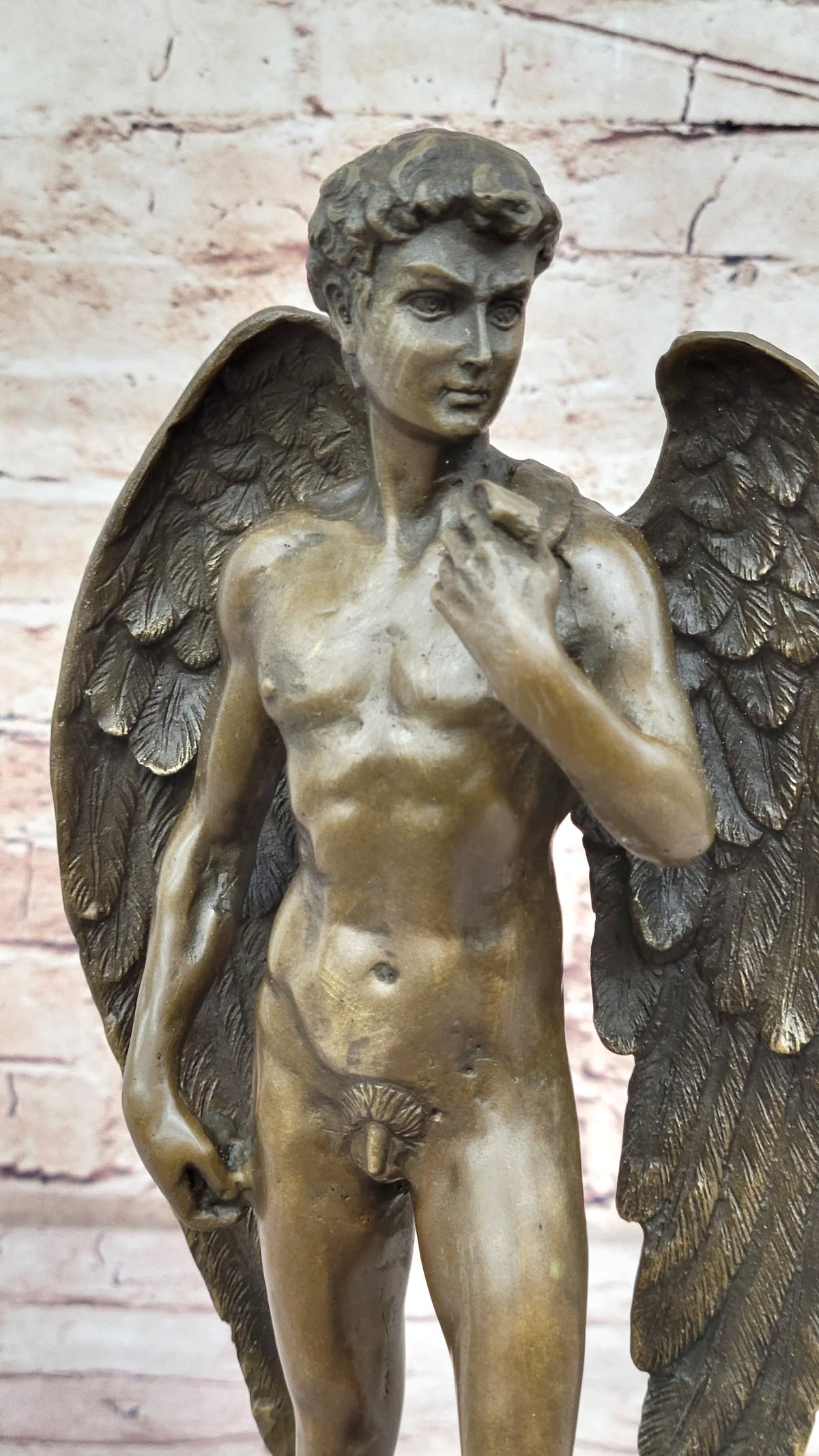 SIGNED NUDE MALE BY MICHIEL BRONZE STATUE SCULPTURE FIGURE FIGURINE DECOR