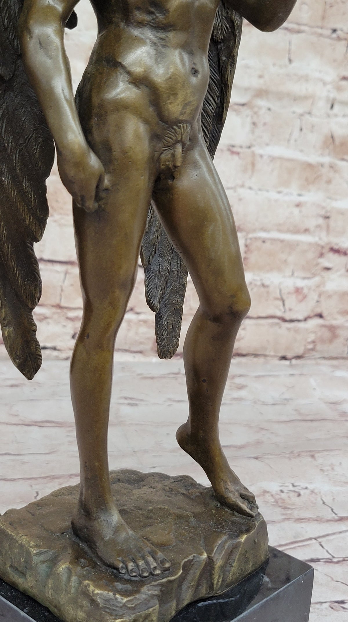 SIGNED NUDE MALE BY MICHIEL BRONZE STATUE SCULPTURE FIGURE FIGURINE DECOR