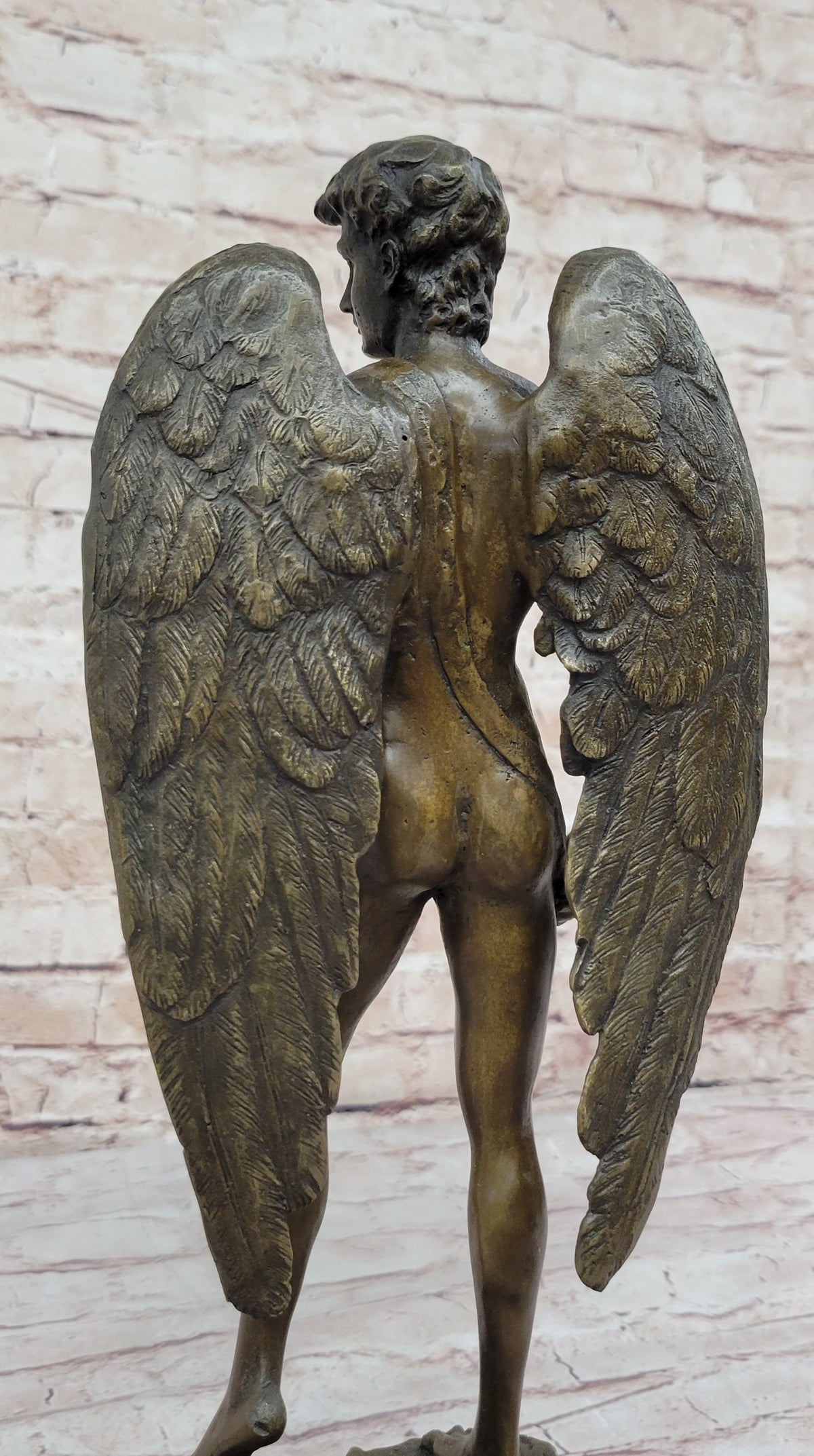 SIGNED NUDE MALE BY MICHIEL BRONZE STATUE SCULPTURE FIGURE FIGURINE DECOR
