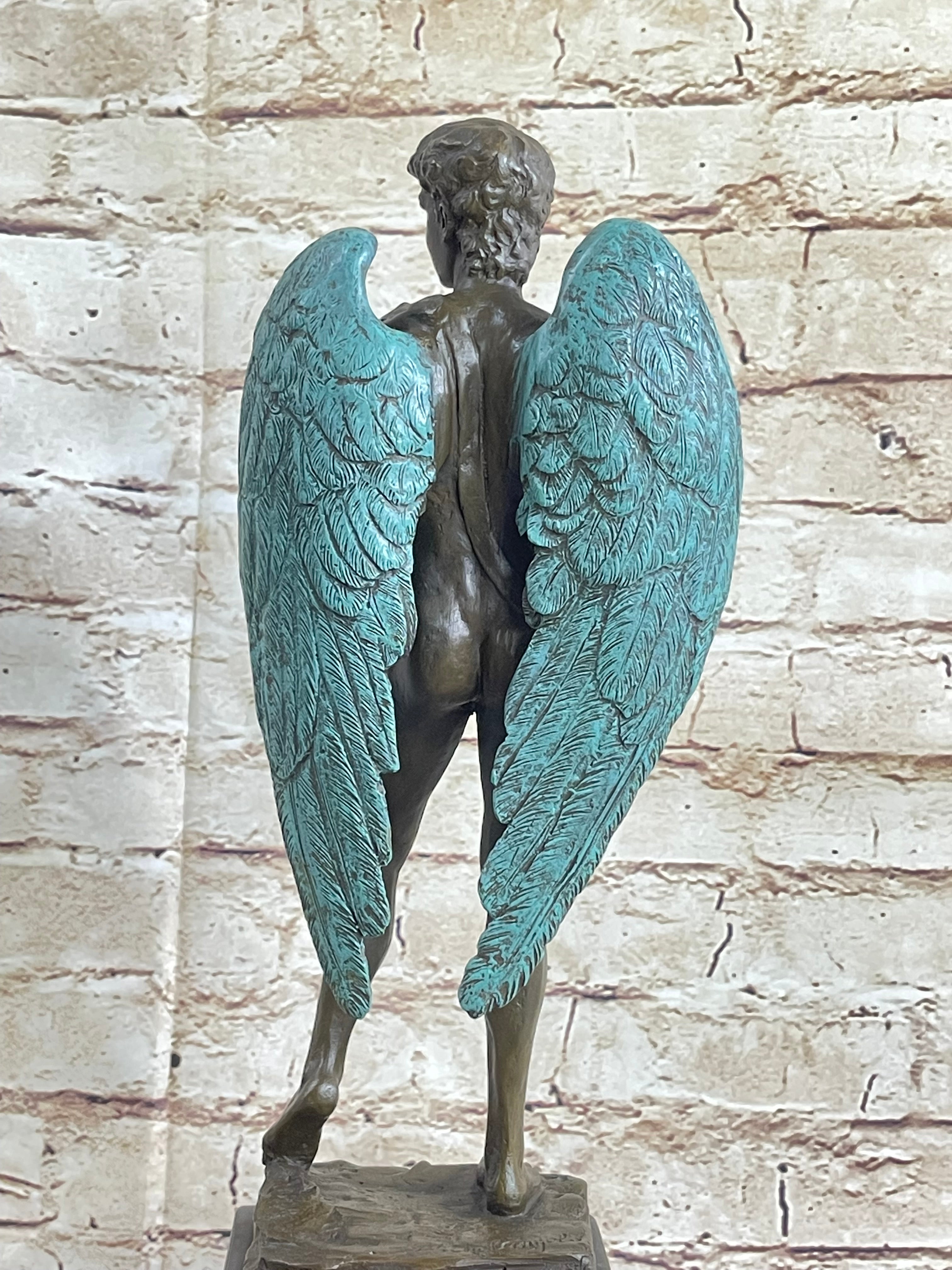 Michelangelo's David w/ Angel Wings Bronze 15" x 6" Sculpture