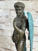 Michelangelo's David w/ Angel Wings Bronze 15" x 6" Sculpture