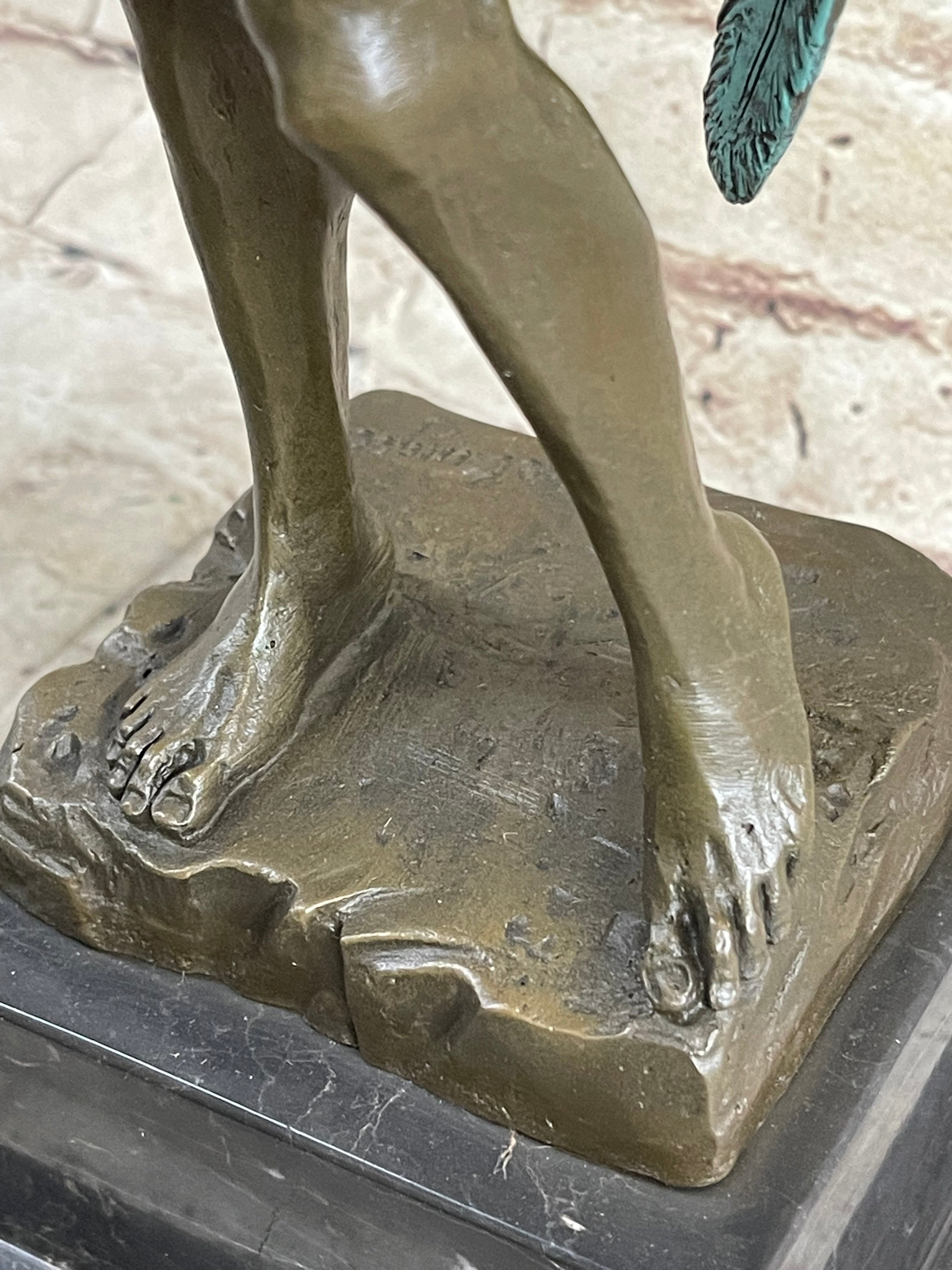 Michelangelo's David w/ Angel Wings Bronze 15" x 6" Sculpture