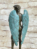 Michelangelo's David w/ Angel Wings Bronze 15" x 6" Sculpture