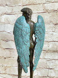 Michelangelo's David w/ Angel Wings Bronze 15" x 6" Sculpture