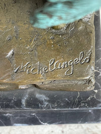 Michelangelo's David w/ Angel Wings Bronze 15" x 6" Sculpture