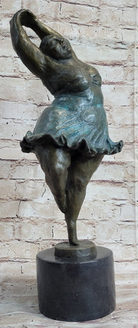 Pirouette Chubby Ballerina Bronze Sculpture 20" x 12"