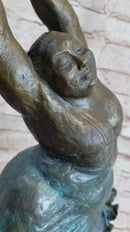 Chubby Ballerina Dancer Bronze Sculpture on Marble Base