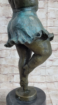 Chubby Ballerina Dancer Bronze Sculpture on Marble Base