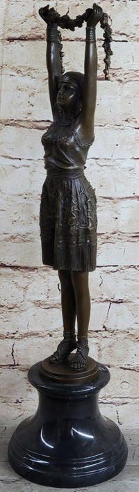 19'' Signed Chiparus Flower Dancer Bronze Sculpture