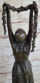 19'' Signed Chiparus Flower Dancer Bronze Sculpture