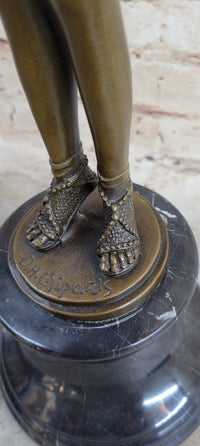 19'' Signed Chiparus Flower Dancer Bronze Sculpture