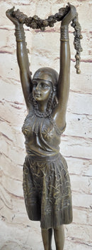 19'' Signed Chiparus Flower Dancer Bronze Sculpture