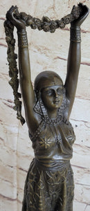 19'' Signed Chiparus Flower Dancer Bronze Sculpture