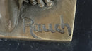 Bronze Child Angel with Upraised Arms on Marble Base