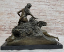 Woman with 2 Angels Bronze Sculpture Clodion 15" x 17"