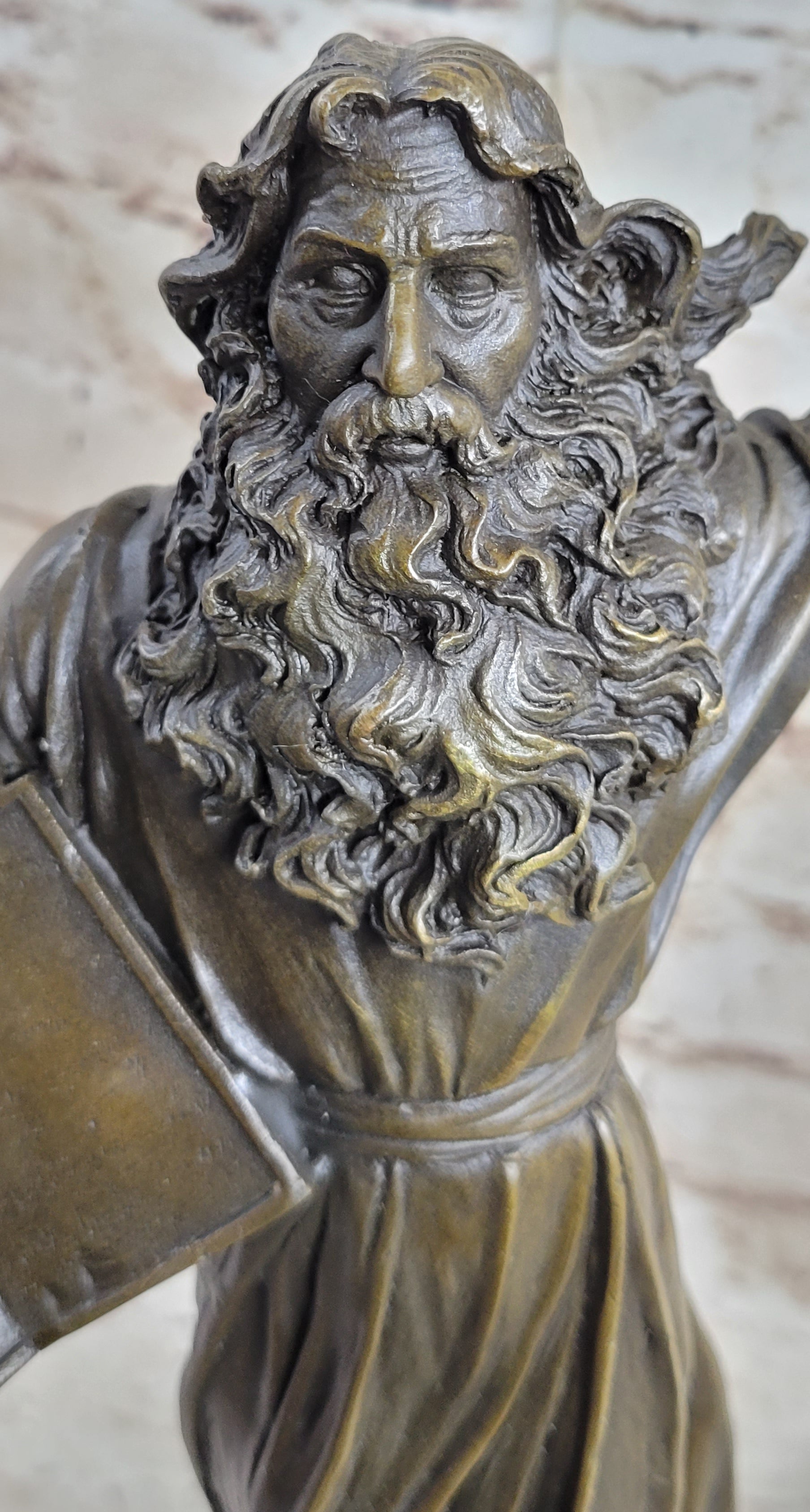 Hot Cast Bronze Sculpture Biblical Moses Ten Commandments