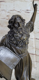 Hot Cast Bronze Sculpture Biblical Moses Ten Commandments