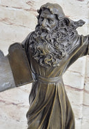Hot Cast Bronze Sculpture Biblical Moses Ten Commandments