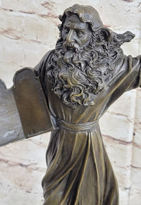 Hot Cast Bronze Sculpture Biblical Moses Ten Commandments