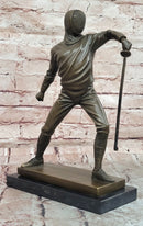 Decorative Object Bronze Sculpture Fencing Fencer Sport Antique Style Statue