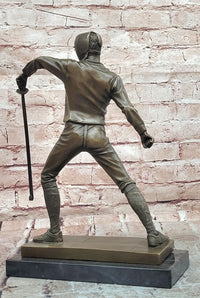 Decorative Object Bronze Sculpture Fencing Fencer Sport Antique Style Statue