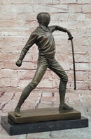 Decorative Object Bronze Sculpture Fencing Fencer Sport Antique Style Statue