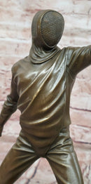 Decorative Object Bronze Sculpture Fencing Fencer Sport Antique Style Statue