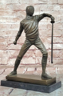 Decorative Object Bronze Sculpture Fencing Fencer Sport Antique Style Statue