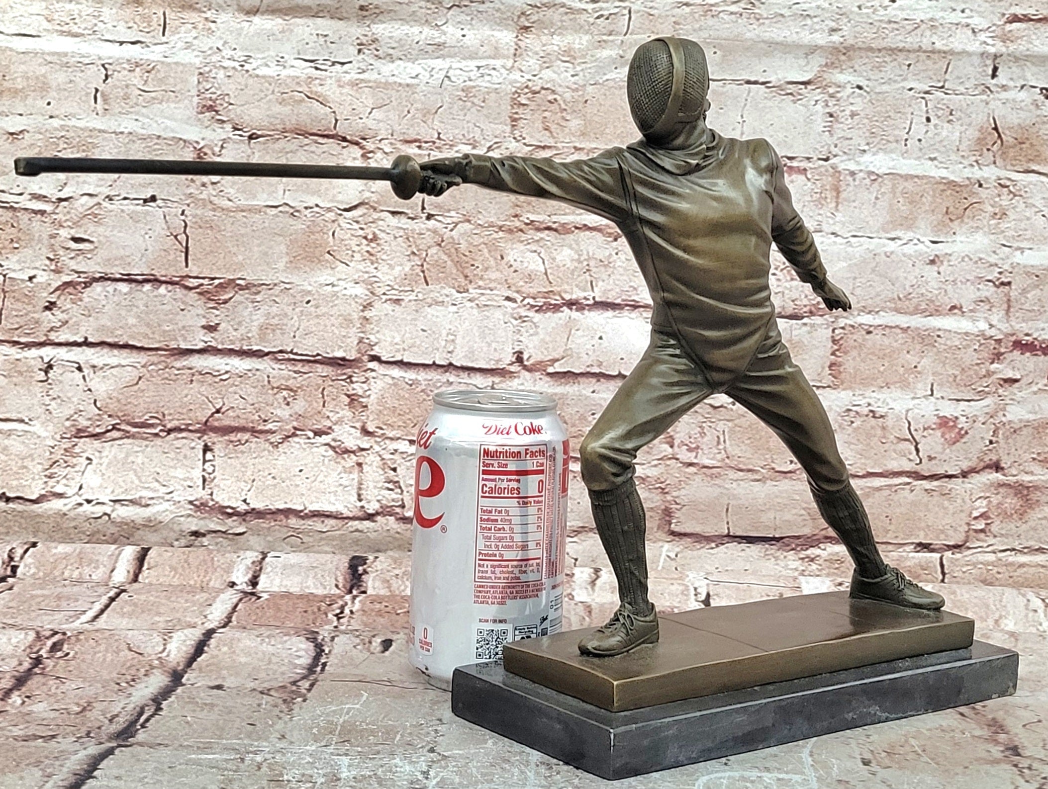 Genuine Bronze Sculpture Fence Antique Style Sport Figure Statue Signed Milo