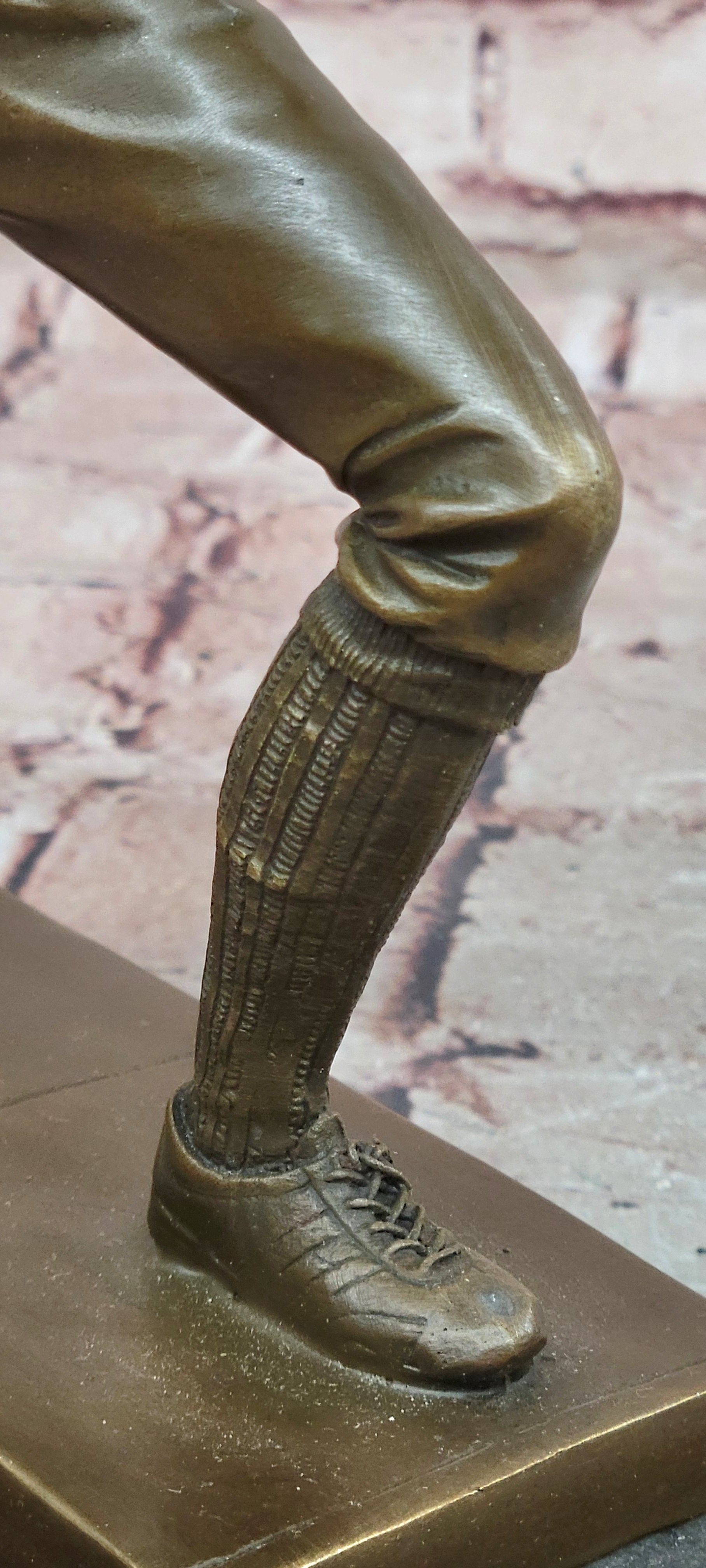 Genuine Bronze Sculpture Fence Antique Style Sport Figure Statue Signed Milo