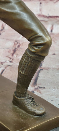 Genuine Bronze Sculpture Fence Antique Style Sport Figure Statue Signed Milo