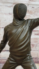 Pair of Fencers Fencing Bronze Bookend Sculptures