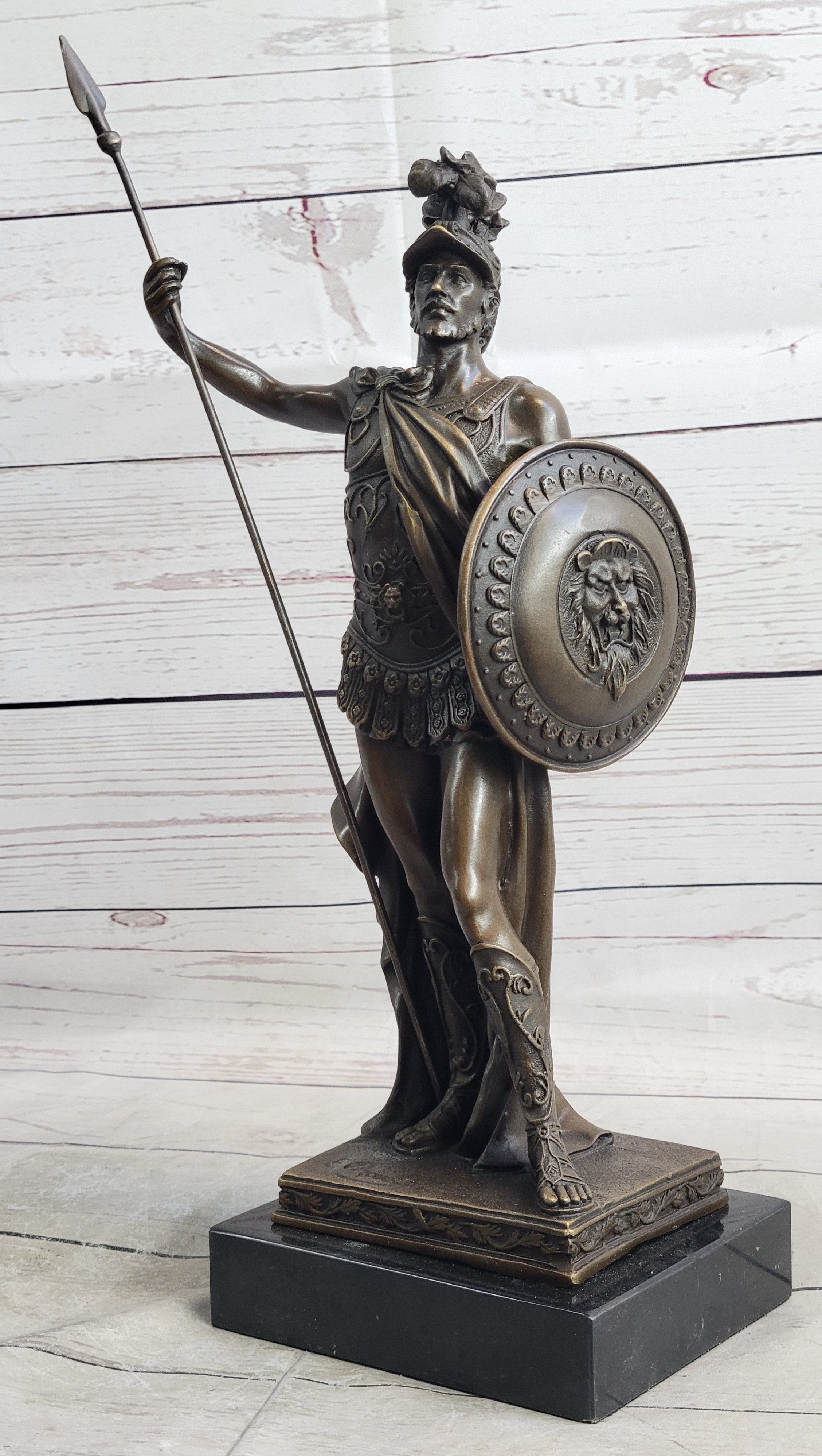 Spartan King Leonidas 300 Hoplite Warrior Bronze Sculpture