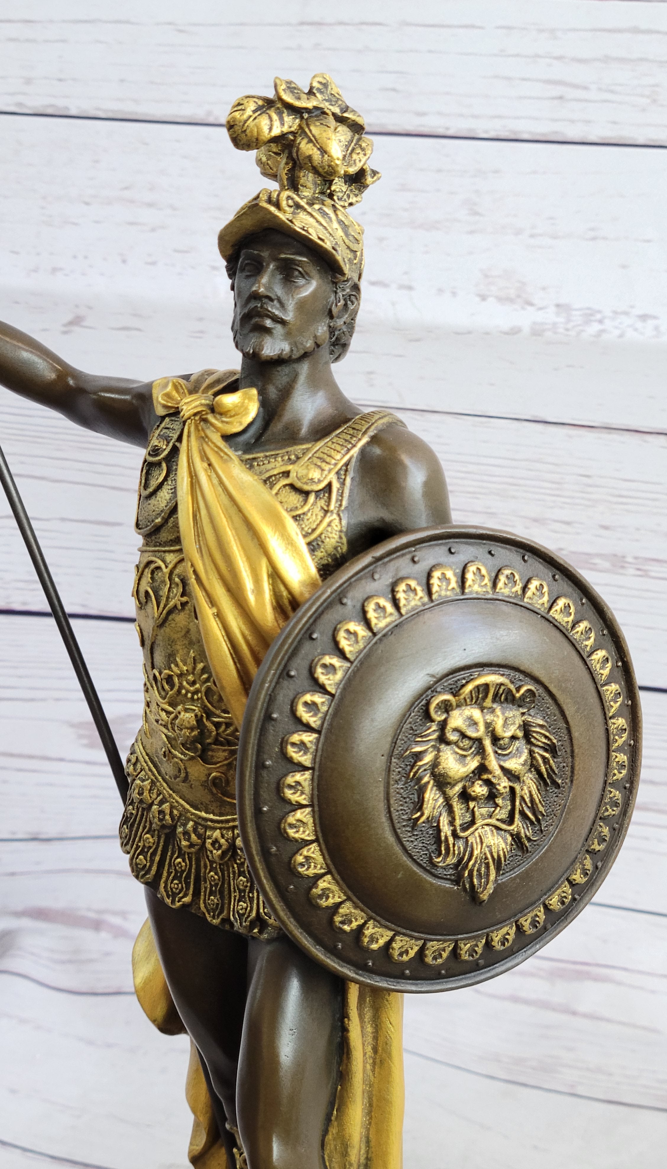 King Leonidas Greek Hoplite Warrior Bronze 14" x 6"