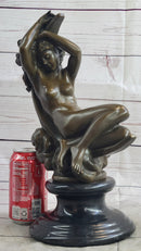 Diana on a Crescent Moon by Séraphin Denécheau Bronze